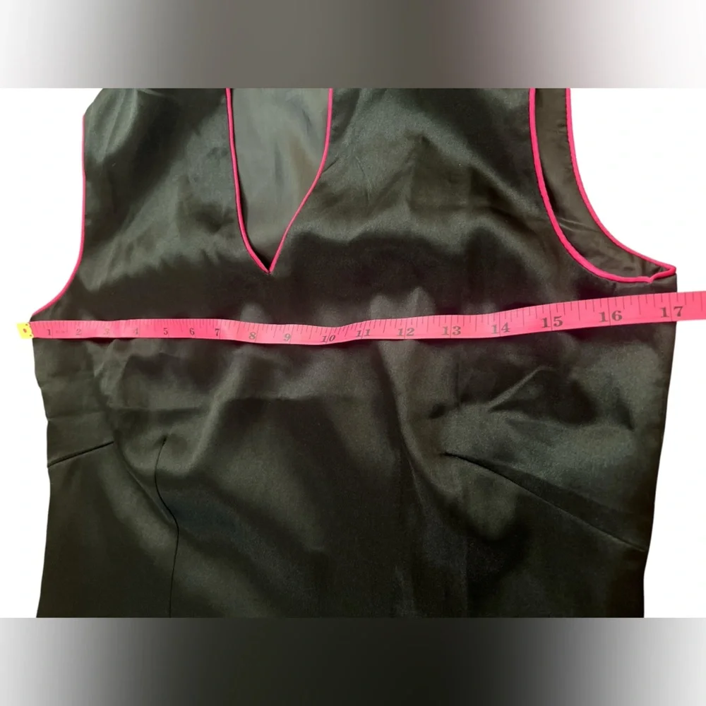Silk Black Cheongsam Chinese Dress Embroidered Floral Mandarin Collar Size 2 - Picture 6 of 6